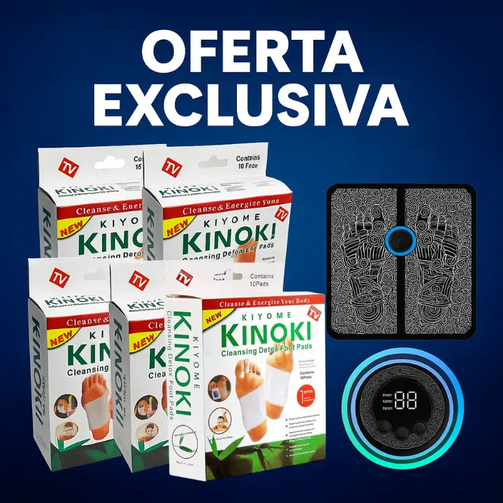 50 Parches Detox Kinoki Para Pies + Masajeador de Pies