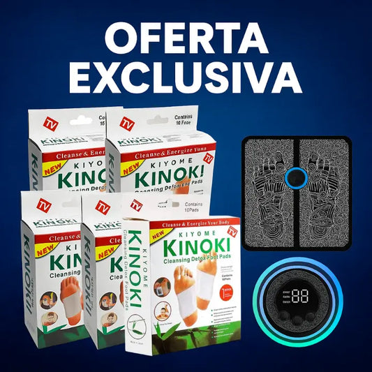 50 Parches Detox Kinoki Para Pies + Masajeador de Pies